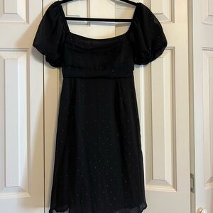 Altar'd State Black Puff-Sleeve Midi Dress